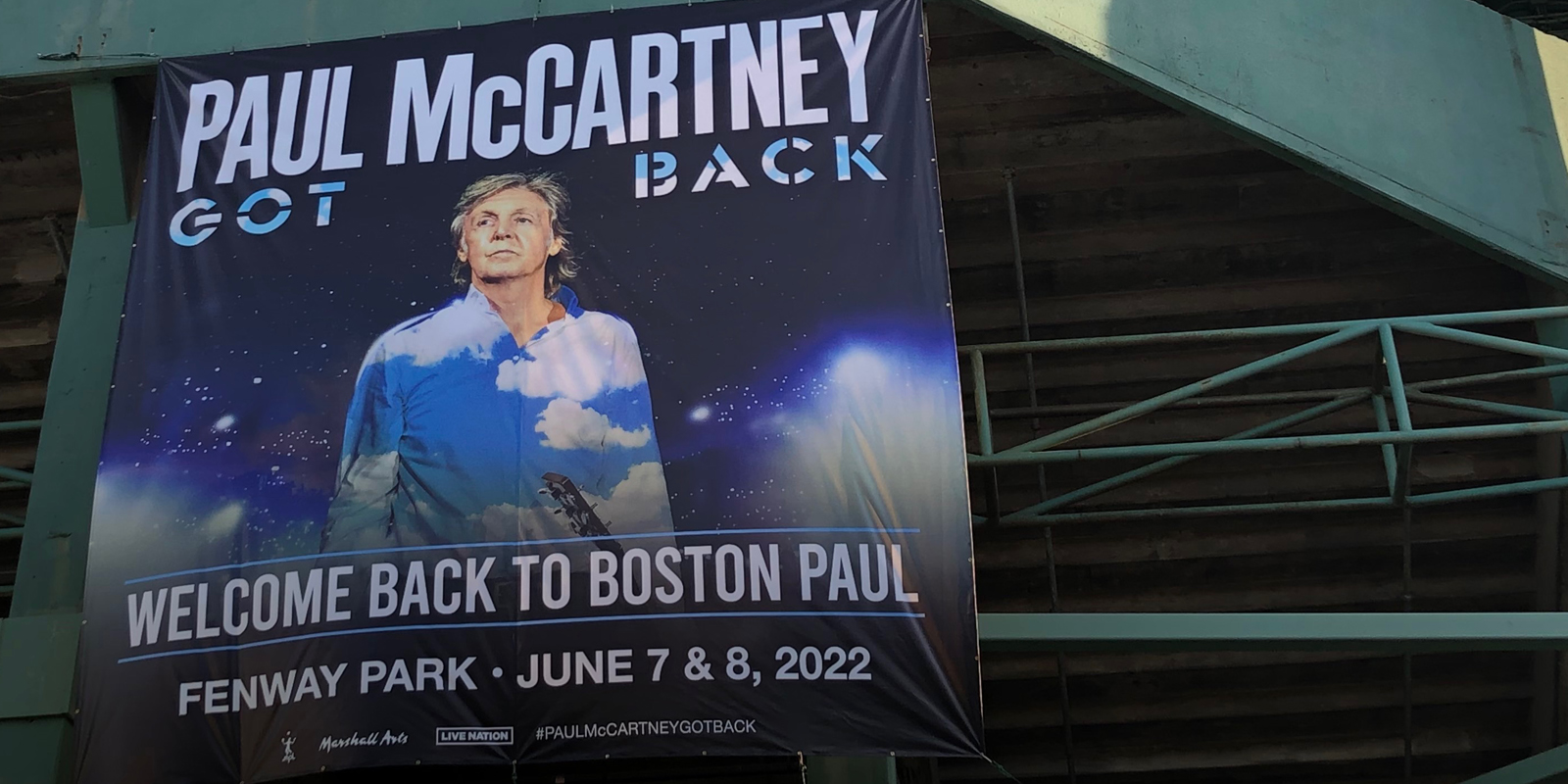 Paul McCartney on stage at Fenway Park