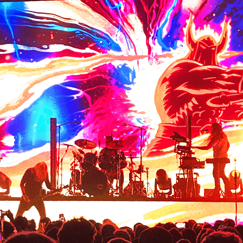 Mastodon on stage in Boston